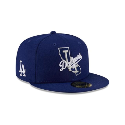 Blue Los Angeles Dodgers Hat - New Era MLB Local 59FIFTY Fitted Caps USA0573218